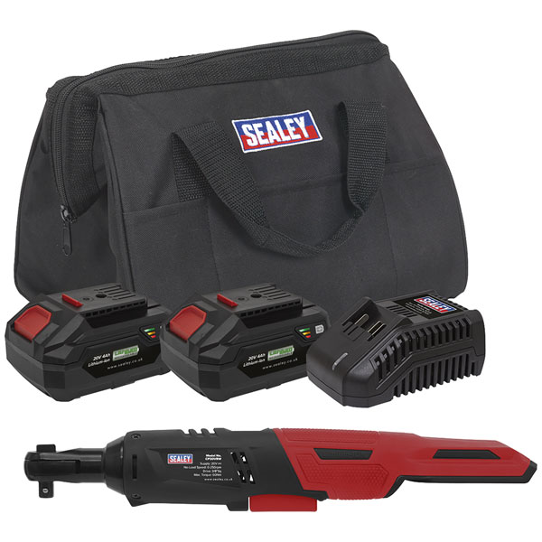 Sealey Cp20vrwkit Cordless Ratchet Wrench 3 8sq Drive Kit 20v Sv2