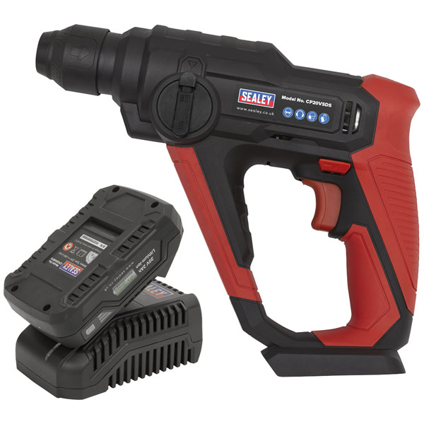 Sealey CP20VSDSKIT1 Cordless Rotary Hammer Drill Kit 20V 2Ah SV20 ...