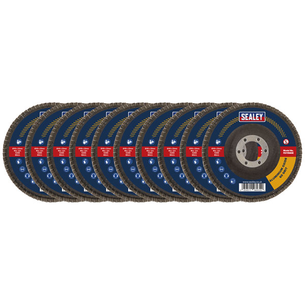 Sealey FD115EMIX Assorted Grit Flap Discs Aluminium Oxide Ø115mm Ø...