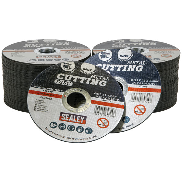 Click to view product details and reviews for Sealey Ptc 115cet100 Cutting Disc Pack Of 100 Ø115 X 12mm Ø22mm Bore.