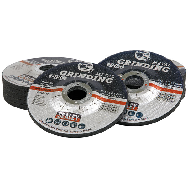 Click to view product details and reviews for Sealey Ptc115g12 Grinding Disc Ø115 X 6mm Ø22mm Bore Pack Of 12.