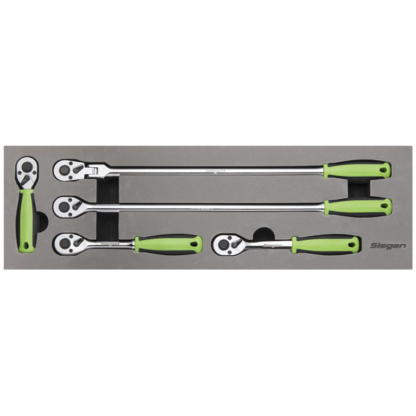 Siegen S01230 Ratchet Wrench Set 5pc 3/8"Sq Drive Flip Reverse
