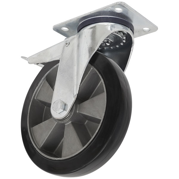 Sealey SCW5200SPLEM Heavy-Duty Rubber Castor Wheel Swivel -TL Ø200mm