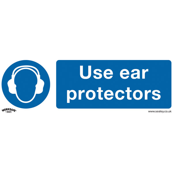 Worksafe SS10P1 Mandatory Safety Sign - Use Ear Protectors - Rigid...