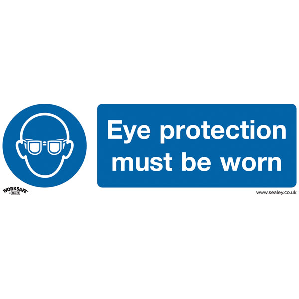 Worksafe SS11V10 Safety Sign Eye Protection Must Be Worn - Self-Ad...