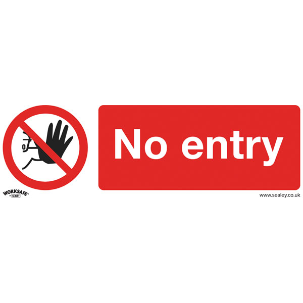 Worksafe SS14P1 Prohibition Safety Sign - No Entry - Rigid Plastic