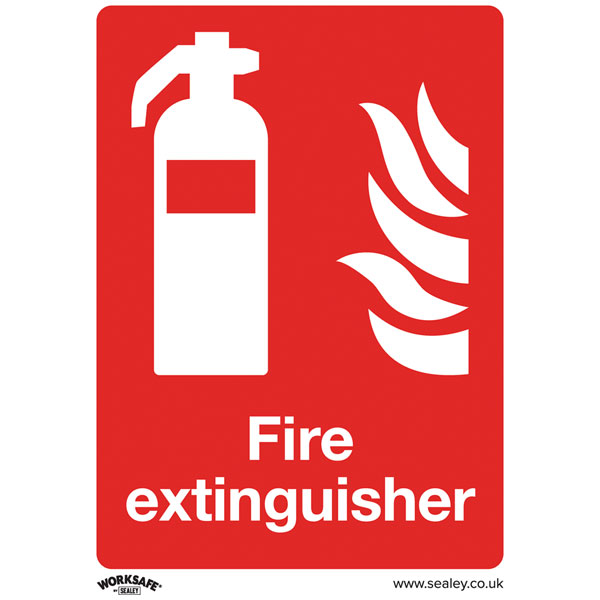 Worksafe SS15P10 Safety Sign Fire Extinguisher - Rigid Plastic - PK10