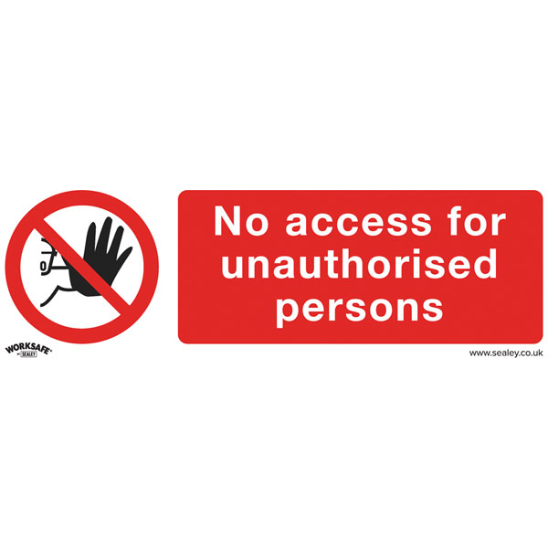 Worksafe SS17V1 Prohibition Safety Sign - No Access - Self-Adhesiv...