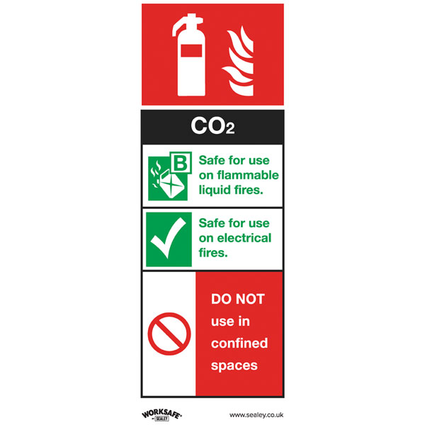 Worksafe SS21P1 Safety Sign CO2 Fire Extinguisher - Rigid Plastic