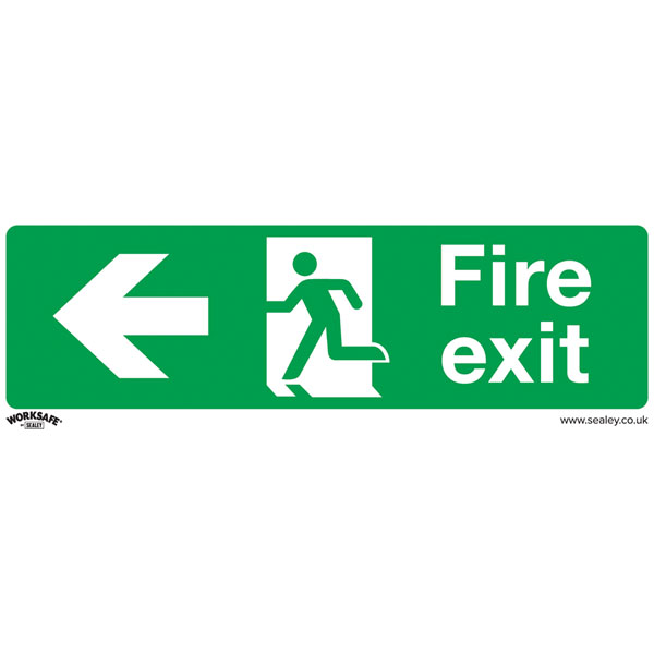 Worksafe SS25V1 Safety Sign Fire Exit (Left) - Self-Adhesive Vinyl