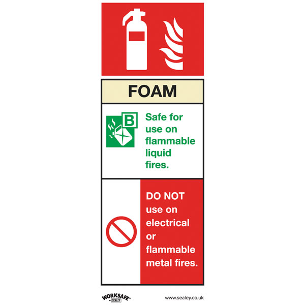 Worksafe SS30P10 Safety Sign Foam Fire Extinguisher - Rigid Plasti...