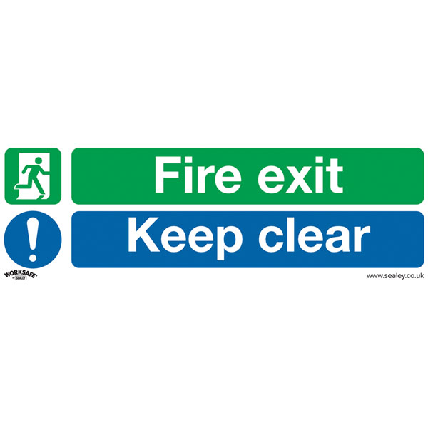 Worksafe SS32P10 Safety Sign Fire Exit Keep Clear (Large) - Rigid ...