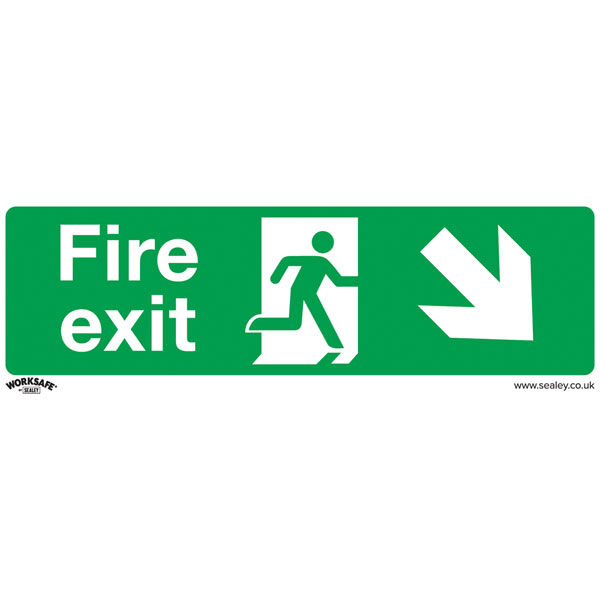 Worksafe SS36P1 Safety Sign Fire Exit (Down Right) - Rigid Plastic