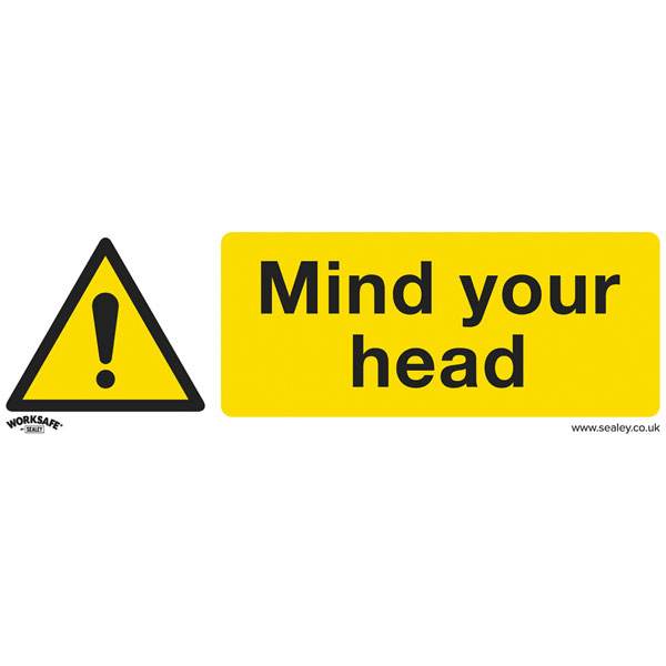 Worksafe SS39P1 Warning Safety Sign - Mind Your Head - Rigid Plastic