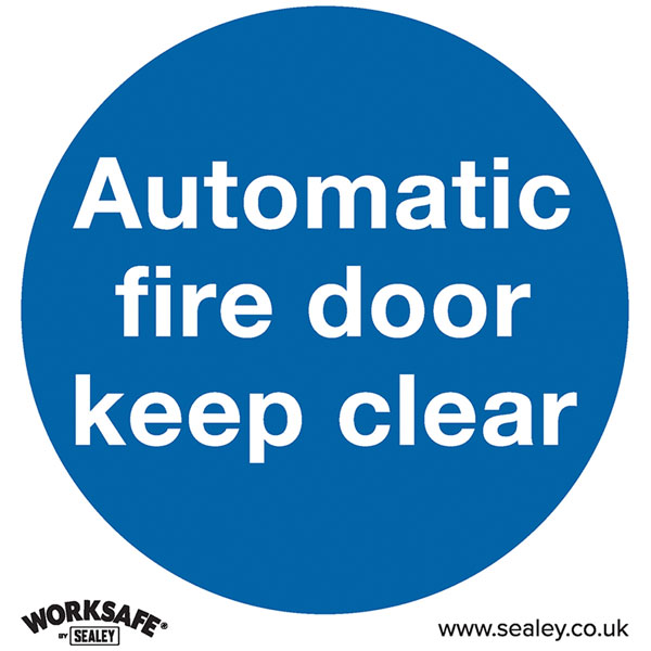 Worksafe SS3V1 Safety Sign Automatic Fire Door Keep Clear - Self-A...