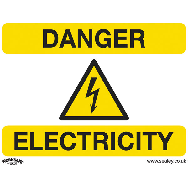 Worksafe SS41P1 Warning Safety Sign - Danger Electricity - Rigid P...