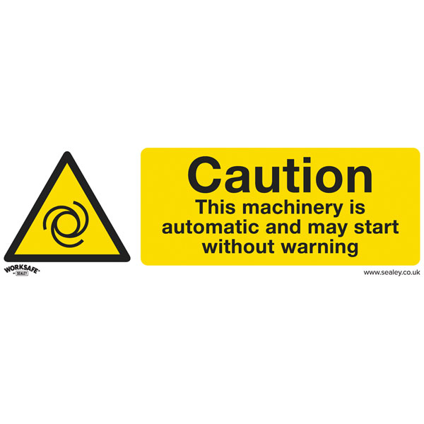 Worksafe SS47V1 Safety Sign Caution Automatic Machinery - Self-Adh...