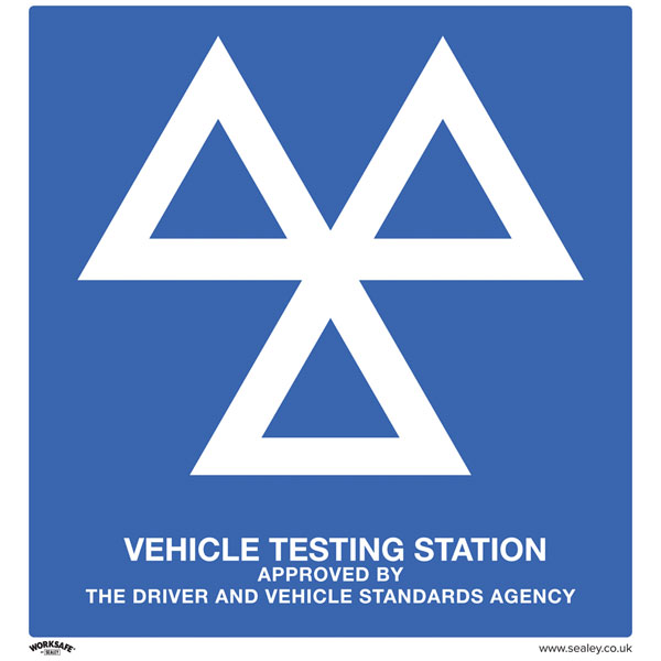Worksafe SS51A1 Warning Safety Sign - MOT Testing Station - Alumin...