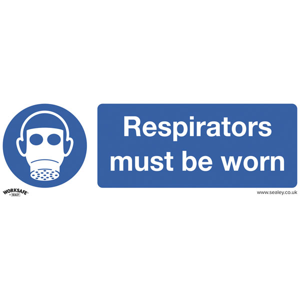 Worksafe SS56V1 Safety Sign Respirators Must Be Worn - Self-Adhesi...