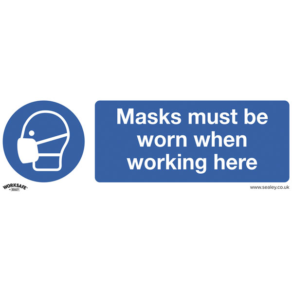Worksafe SS57P1 Mandatory Safety Sign - Masks Must Be Worn - Rigid...