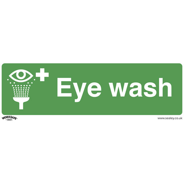 Worksafe SS58V10 Safety Sign Eye Wash - Self-Adhesive Vinyl - PK10