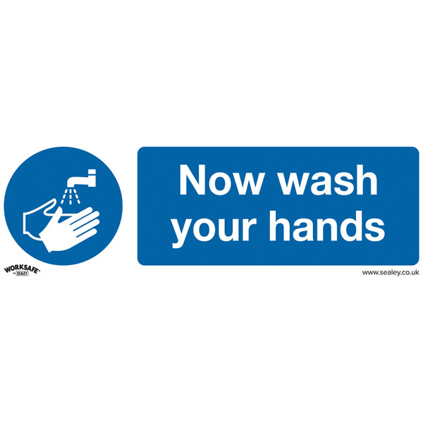 Worksafe SS5P1 Mandatory Safety Sign - Now Wash Your Hands - Rigid...