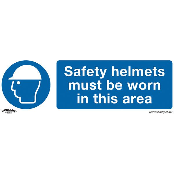 Worksafe SS8V1 Safety Sign Safety Helmets Must Be Worn In This Are...