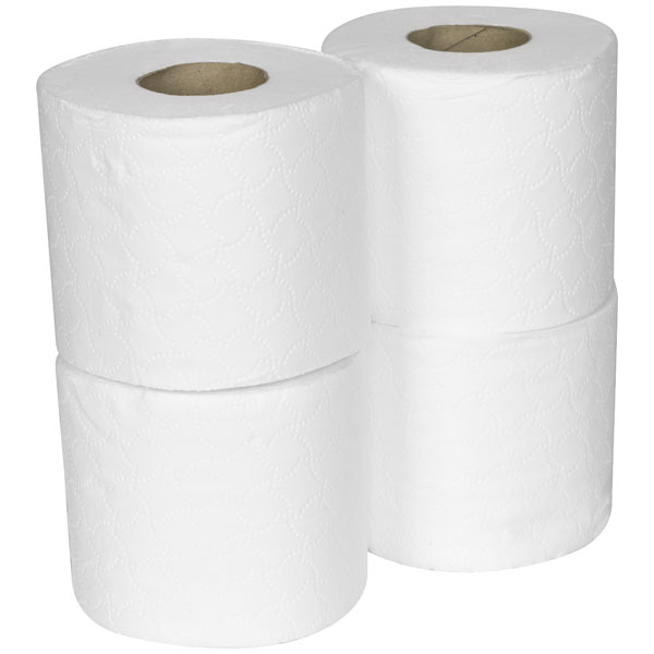  TOL40 Plain White Toilet Roll - Pack of 4 x 10 (40 Rolls)