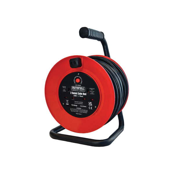  XMS2220CABLE 20m Cable Reel 13A, 2 Sockets