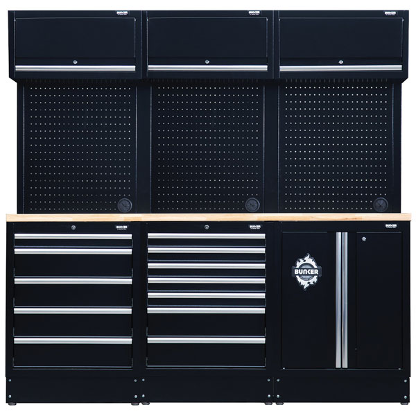  04411 BUNKER® Modular Storage Combo with Hardwood Worktop (14pc)