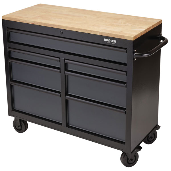  08216 BUNKER® Workbench 7 Drawer Roller Tool Cabinet 41" Grey