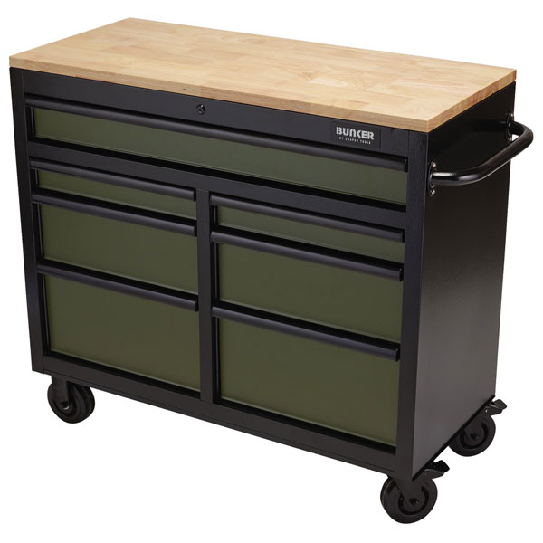  08221 BUNKER® Workbench 7 Drawer Roller Tool Cabinet 41" Green
