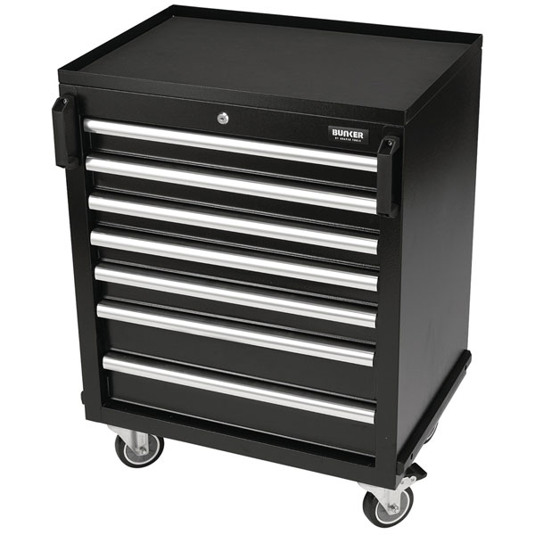  29779 BUNKER® Modular 7 Drawer Mobile Cabinet 646 x 458mm Black
