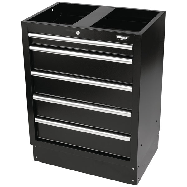  31387 BUNKER® Modular 5 Drawer Floor Cabinet 680 x 458mm Black