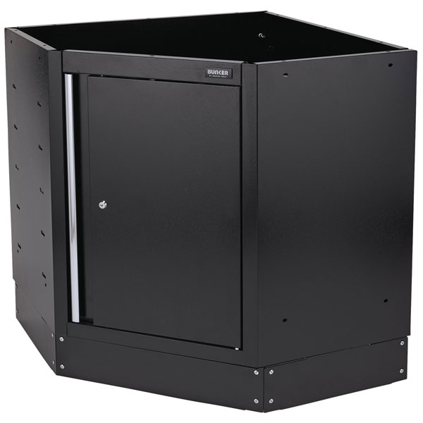  33199 BUNKER® Modular Single Door Corner Floor Cabinet 865 x 861mm Black