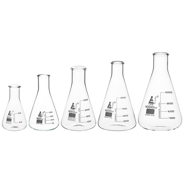 EISCO CH196034 Premium Erlenmeyer Set, Narrow Neck, Borosilicate 3...