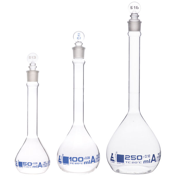 EISCO CH196042 Premium Volumetric Flask Set, Class A, Borosilicate...