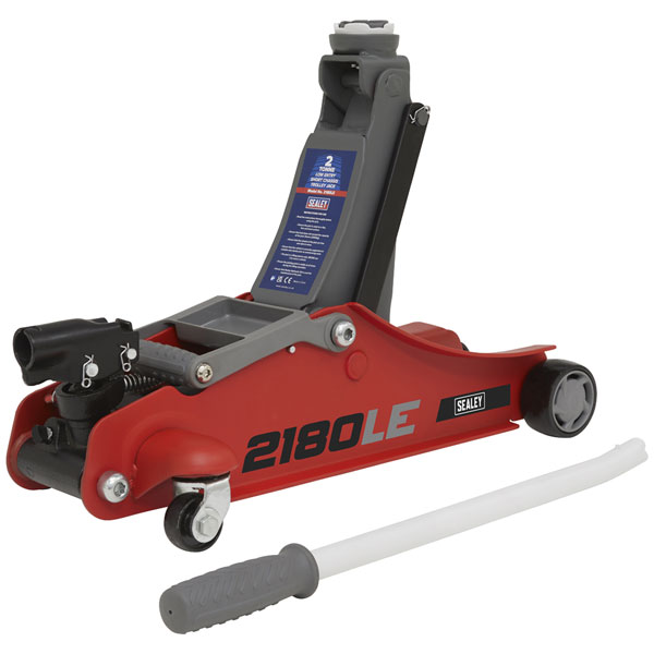 Sealey 2180LE 180° Handle Trolley Jack 2 Tonne Low Profile Short C...