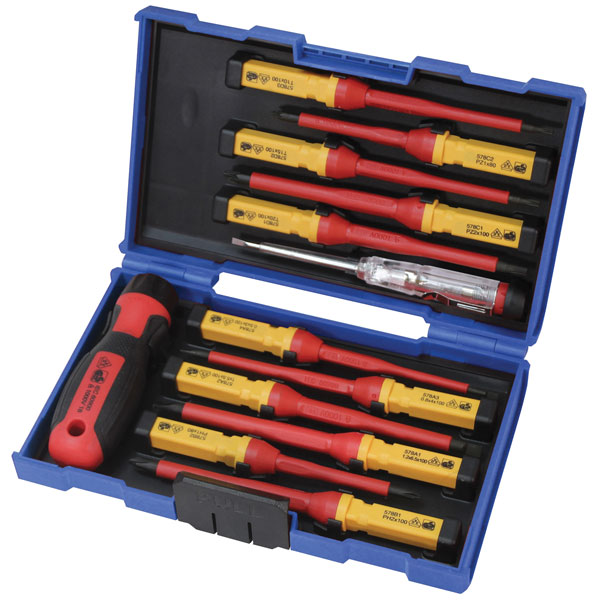 Faithfull FAISDVDES13I Interchangeable VDE Screwdriver Set, 13 Piece
