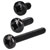 A range of R-TECH Black Pan Head Pozidriv Machine Screws.