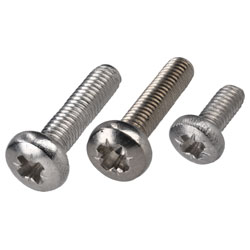 A range of R-TECH Pozidriv Pan Head Stainless Steel Screws