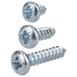 A range of R-TECH Hardened Steel Pan Head Pozidriv Self Tapping Screws