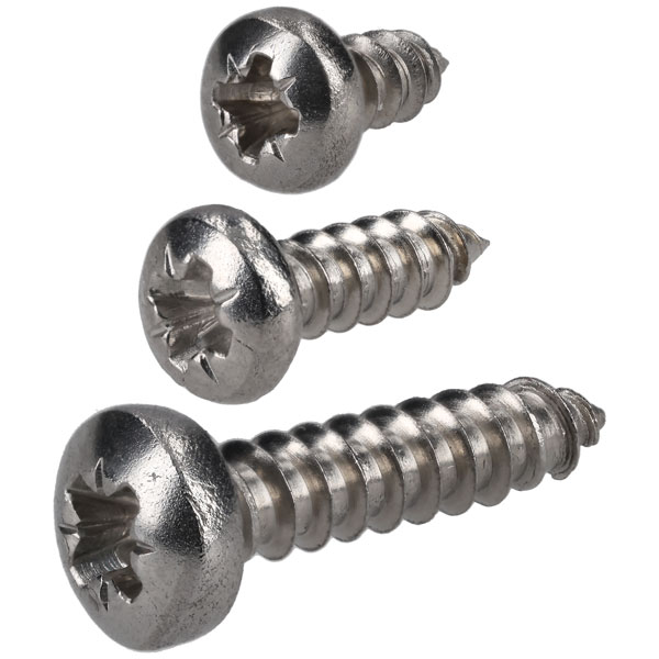 R-TECH 337129 Pozi Pan Head Self-Tapping A2 S/St Screws No.8 3/8in...