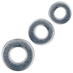 A Range of R-TECH Steel Flat Washers, Bright Zinc Passivated