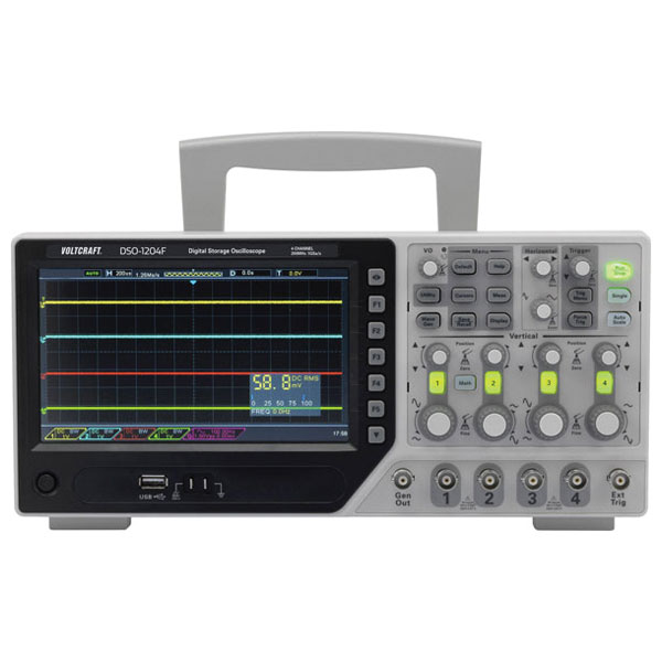 VOLTCRAFT DSO-1204F 200 MHz 4 Channel 1 GS/s 64 KP 8 Bit Oscillosc...