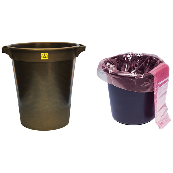 Bondline WBINH ESD Waste Bin With Handles 12L ?280mm x 310mm