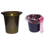 Bondline WBINH ESD Waste Bin With Handles 12L ⌀280mm x 310mm & BNLR Bin Liners