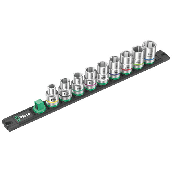 Wera 05005460001 Magnetic Socket Rail C 4 Zyklop Socket Set, 1/2" ...