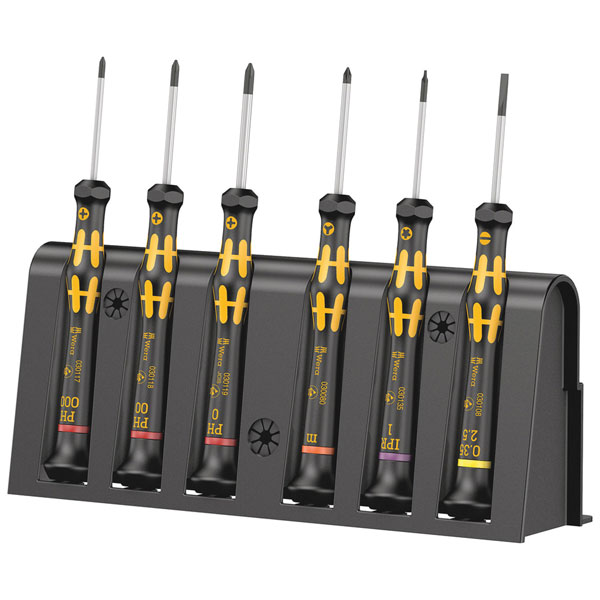 Wera 05030180001 1550/6 ESD Screwdriver Set & Rack Electronic Appl...