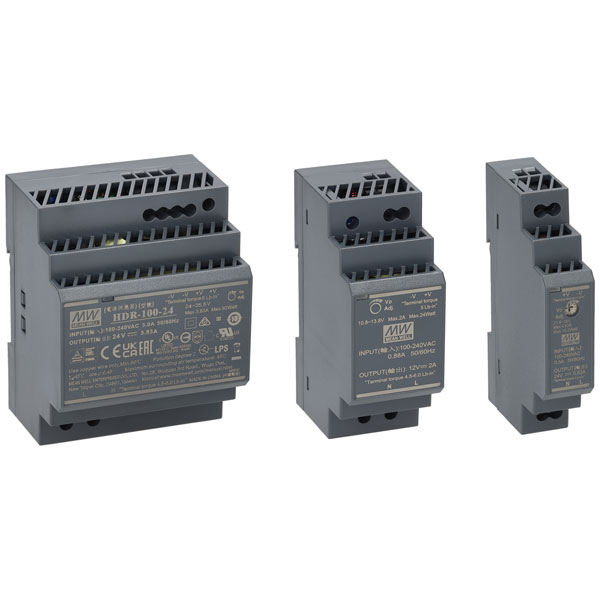MeanWell HDR-100-12 100watt 12vdc Din Rail